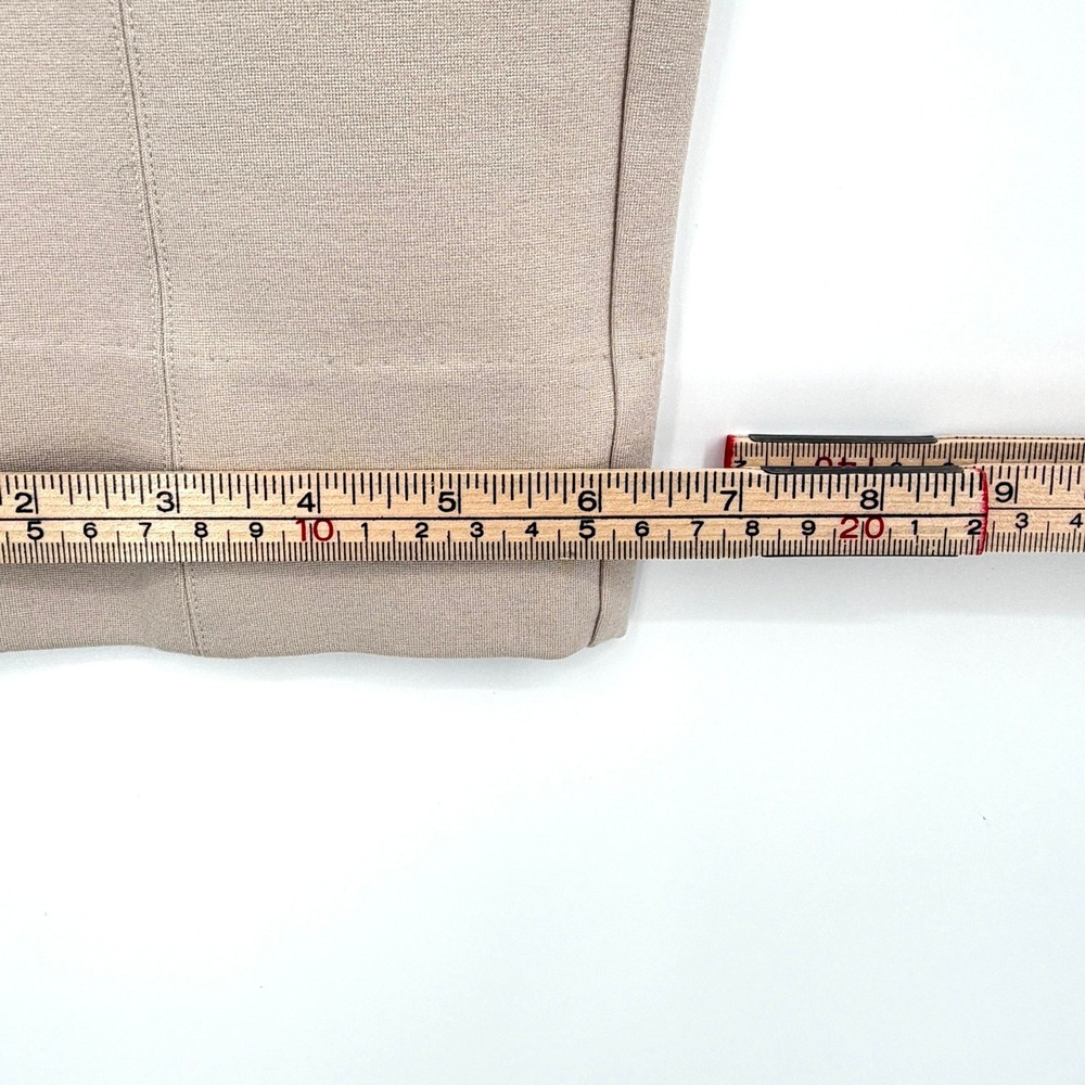 NWT Quince Ultra-Stretch Ponte Pintuck Ankle Pant Ecru Beige Slim Trousers L - Picture 15 of 16